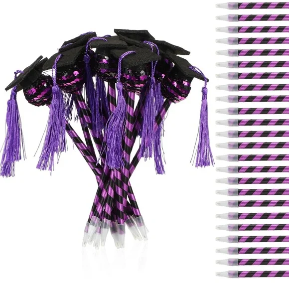 24 Pcs Graduation Pens 2024 Graduation Cap Ballpoint Pens with Tassels - Picture 2 of 3